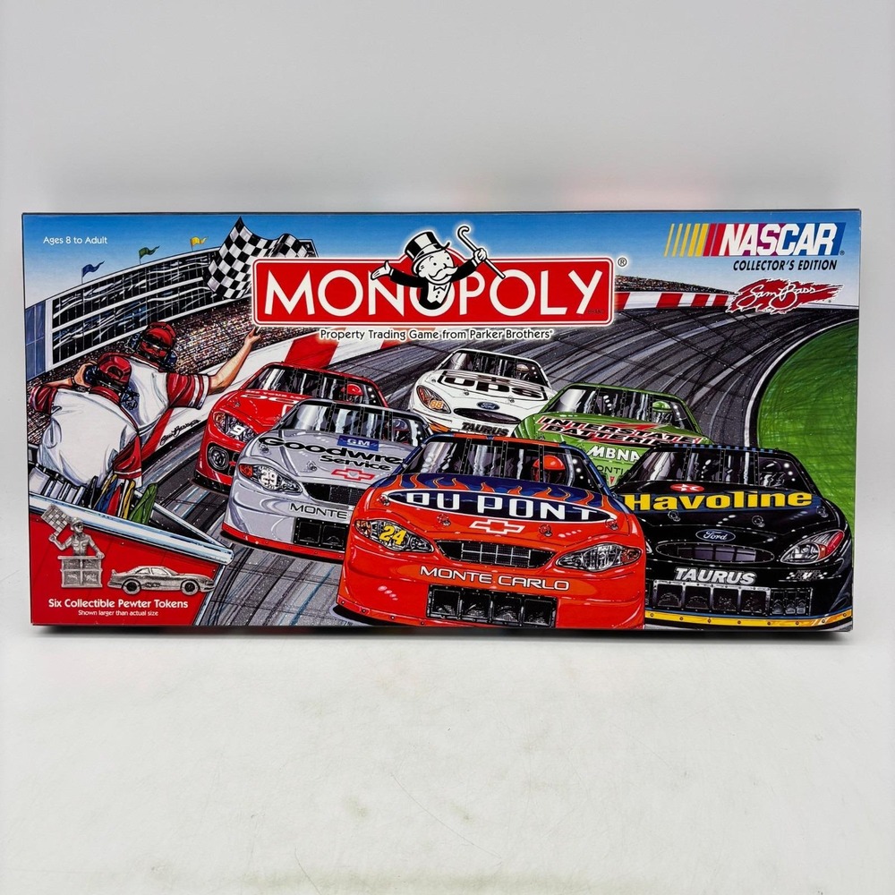 Monopoly NASCAR Collector's Edition Complete Parker Brothers 2002 Sam Bass